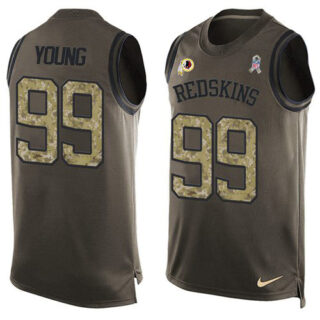 Nike Redskins #99 Chase Young Green Men's Stitched NFL Limited Salute To Service Tank Top Jersey