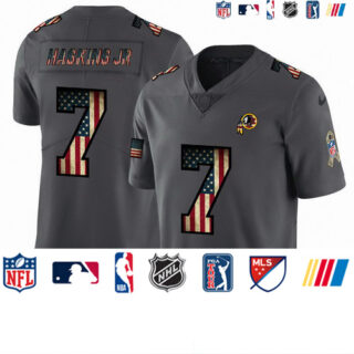 Nike Redskins 7 Dwayne Haskins Jr 2019 Salute To Service USA Flag Fashion Limited Jersey