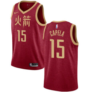 Nike Rockets #15 Clint Capela Red NBA Swingman City Edition 2018 19 Jersey