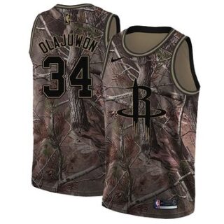 Nike Rockets #34 Hakeem Olajuwon Camo Youth NBA Swingman Realtree Collection Jersey