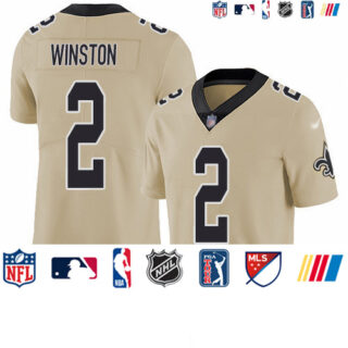 Nike Saints #2 Jameis Winston Gold Men's Stitched NFL Limited Inverted Legend Jersey