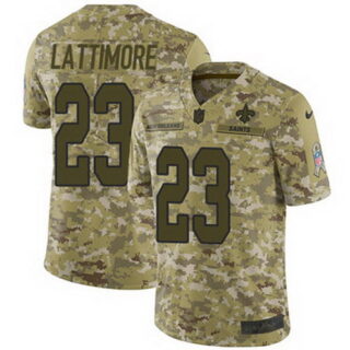 Nike Saints #23 Marshon Lattimore Camo Youth Stitched NFL Limited 2018 Salute to Service Jersey