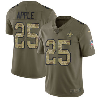 Nike Saints #25 Eli Apple Olive Camo Men's Stitched NFL Limited 2017 Salute To Service Jersey
