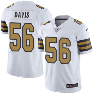 Nike Saints #56 DeMario Davis White Youth Stitched NFL Limited Rush Jersey