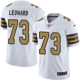 Nike Saints #73 Rick Leonard White Men's Stitched NFL Limited Rush Jersey
