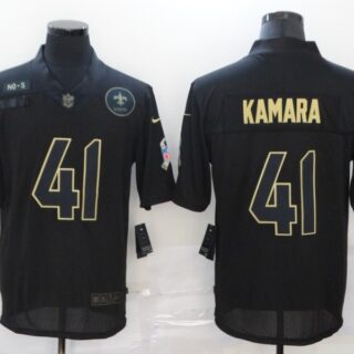 Nike Saints 41 Alvin Kamara Black 2020 Salute To Service Limited Jersey