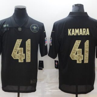 Nike Saints 41 Alvin Kamara Black Camo 2020 Salute To Service Limited Jersey