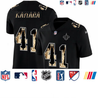 Nike Saints 41 Alvin Kamara Black Statue Of Liberty Limited Jersey