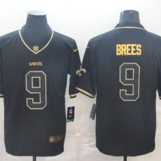 Nike Saints 9 Drew Brees Black Gold Throwback Vapor Untouchable Limited Jersey