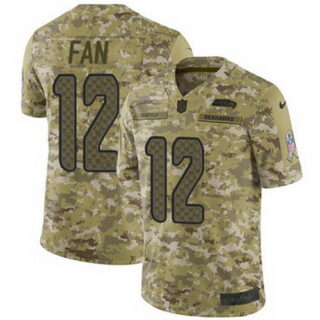 Nike Seahawks #12 Fan Camo Youth Stitched NFL Limited 2018 Salute to Service Jersey