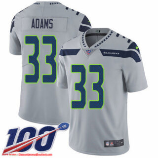 Nike Seahawks #33 Jamal Adams Grey Alternate Men's Stitched NFL 100th Season Vapor Untouchable Limited Jersey