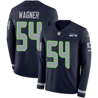 Nike Seahawks #54 Bobby Wagner Steel Blue Team Color Men's Stitched NFL Limited Therma Long Sleeve Jersey