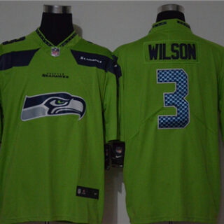 Nike Seahawks 3 Russell Wilson Green Vapor Untouchable Limited Jersey