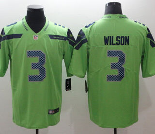 Nike Seahawks 3 Russell Wilson Green Vapor Untouchable Limited Jersey