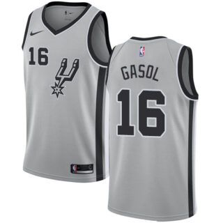 Nike Spurs #16 Pau Gasol Silver NBA Swingman Statement Edition Jersey