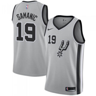 Nike Spurs #19 Luka Samanic Silver NBA Swingman Statement Edition Jersey