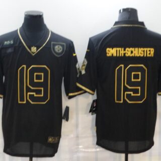 Nike Steelers 19 JuJu-Smith Schuster Black Gold 2020 Salute To Service Limited Jersey