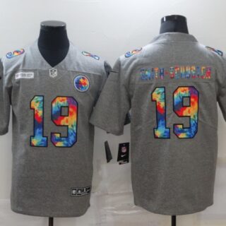 Nike Steelers 19 JuJu Smith-Schuster Gray Vapor Untouchable Rainbow Limited Jersey