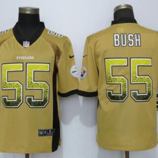 Nike Steelers 55 Devin Bush Yellow Drift Fashion Limited Jersey