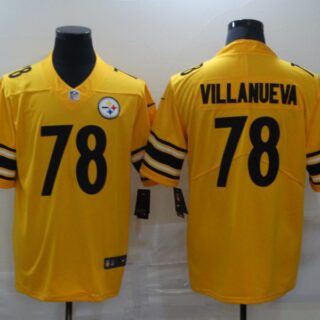 Nike Steelers 78 Alejandro Villanueva Yellow Inverted Legend Limited Jersey