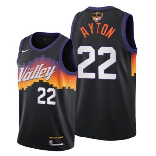 Nike Suns #22 Deandre Ayton Men's 2021 NBA Finals Bound City Edition Jersey Black