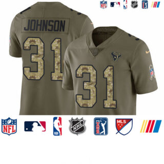 Nike Texans #31 David Johnson Olive Camo Men's Stitched NFL Limited 2017 Salute To Service Jersey