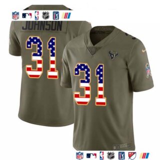 Nike Texans #31 David Johnson Olive USA Flag Men's Stitched NFL Limited 2017 Salute To Service Jersey