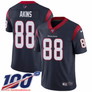 Nike Texans #88 Jordan Akins Navy Blue Team Color Men's Stitched NFL 100th Season Vapor Untouchable Limited Jersey