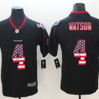 Nike Texans 4 Deshaun Watson Black USA Flag Fashion Color Rush Limited Jersey
