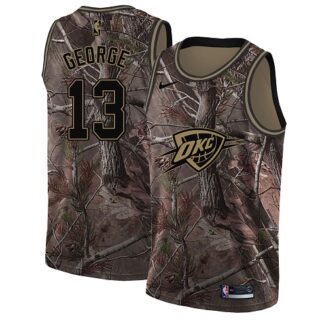 Nike Thunder #13 Paul George Camo Women's NBA Swingman Realtree Collection Jersey