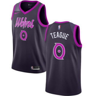 Nike Timberwolves #0 Jeff Teague Purple NBA Swingman City Edition 2018 19 Jersey