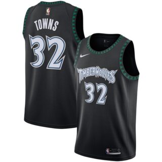 Nike Timberwolves #32 Karl-Anthony Towns Black NBA Swingman Hardwood Classics Jersey