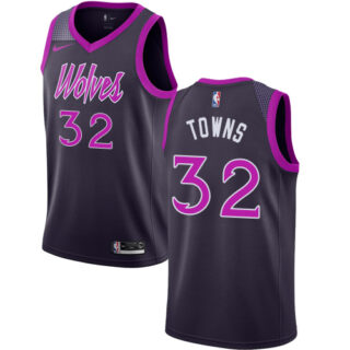 Nike Timberwolves #32 Karl-Anthony Towns Purple NBA Swingman City Edition 2018 19 Jersey