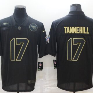Nike Titans 17 Ryan Tannehill Black 2020 Salute To Service Limited Jersey
