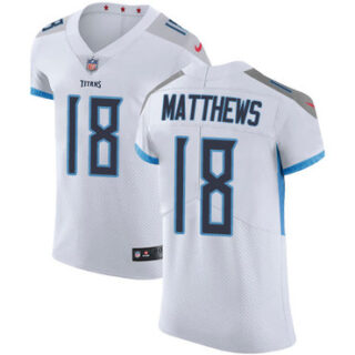 Nike Titans #18 Rishard Matthews White Men's Stitched NFL Vapor Untouchable Elite Jersey