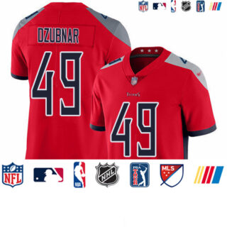 Nike Titans #49 Nick Dzubnar Red Men's Stitched NFL Limited Inverted Legend Jersey