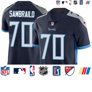 Nike Titans #70 Ty Sambrailo Navy Blue Team Color Men's Stitched NFL Vapor Untouchable Limited Jersey