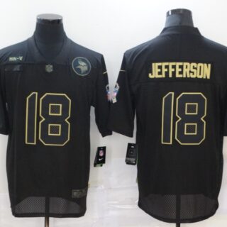 Nike Vikings 18 Justin Jefferson Black 2020 Salute To Service Limited Jersey