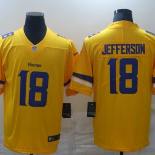Nike Vikings 18 Justin Jefferson Yellow Inverted Legend Limited Jersey