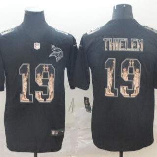 Nike Vikings 19 Adam Thielen Black Statue Of Liberty Limited Jersey
