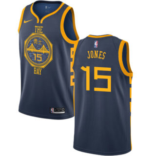 Nike Warriors #15 Damian Jones Navy NBA Swingman City Edition 2018 19 Jersey