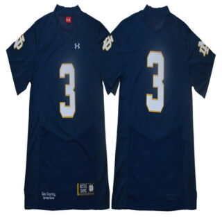Notre Dame Fighting Irish #3 Blue Under Armour College Football Jersey