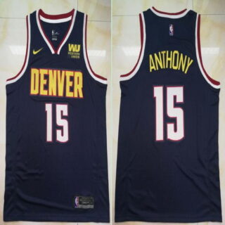 Nuggets 15 Carmelo Anthony Navy Nike Swingman Jersey