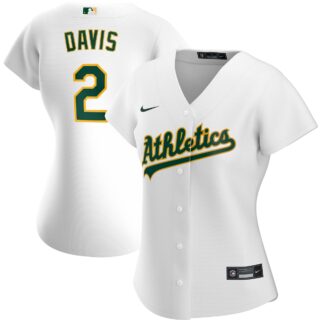 Oakland Athletics #2 Khris Davis Nike Women's Home 2020 MLB Player Jersey White