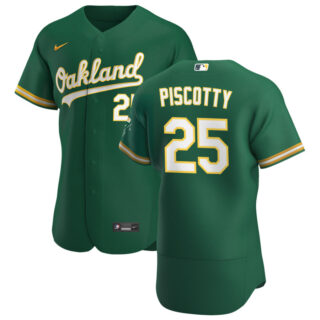 Oakland Athletics #25 Stephen Piscotty Men's Nike Kelly Green Alternate 2020 Authentic Player MLB Jersey