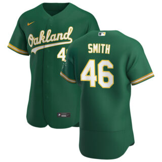 Oakland Athletics #46 Burch Smith Men's Nike Kelly Green Alternate 2020 Authentic Player MLB Jersey