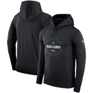 Oakland Raiders Nike Sideline Property Of Wordmark Logo Performance Pullover Hoodie Black