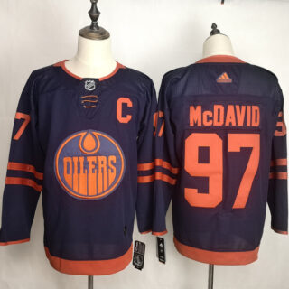 Oilers 97 Connor McDavid Navy 50th Anniversary Adidas Jersey