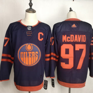 Oilers 97 Connor McDavid Navy 50th Anniversary Adidas Jersey