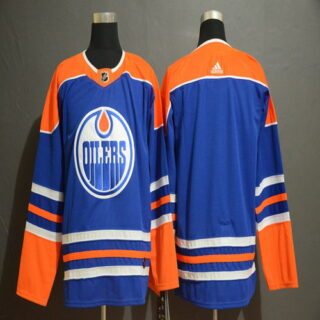 Oilers Blank Royal Adidas Jersey